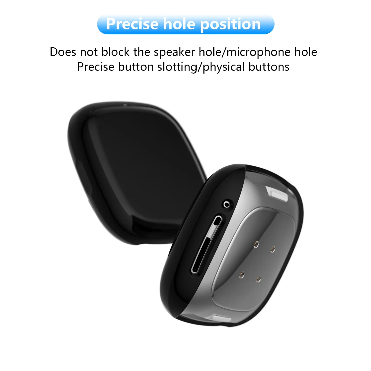 Full Screen Protector for Fitbit Versa 3/Sense Plating Soft TPU Protective Case Shell for Fitbit Versa 4