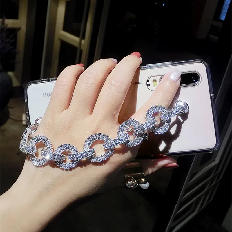 Lady Bling Rhinestone Diamond Bracelet Chain Crystal Case For XiaoMi Poco M4 M3 X4 X3 X2 Pro  Redmi 10X Pro 9 9A 8 8A Note 10 8T