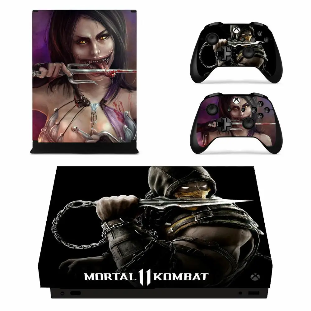 Mortal Kombat Dragon Full Cover Skin Console & Controller Decal Stickers for Xbox One X Skin Stickers Vinyl