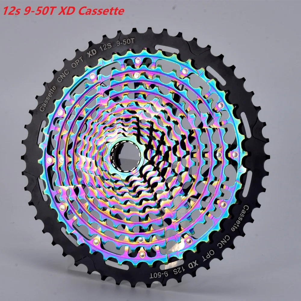 

Rainbow MTB 12 Speed 9-50T XD Cassette Ultimate Colorful K7 12V ULT Cassette Ultralight Mountain Bike 12s Freewheel Bike Parts