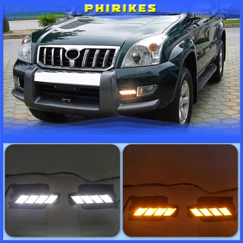 

DRL for Toyota Prado 120 Land cruiser LC120 FJ120 GRJ120 2003 2004 2005 2006 2007 2008 2009 LED daytime running lights Fog lamp