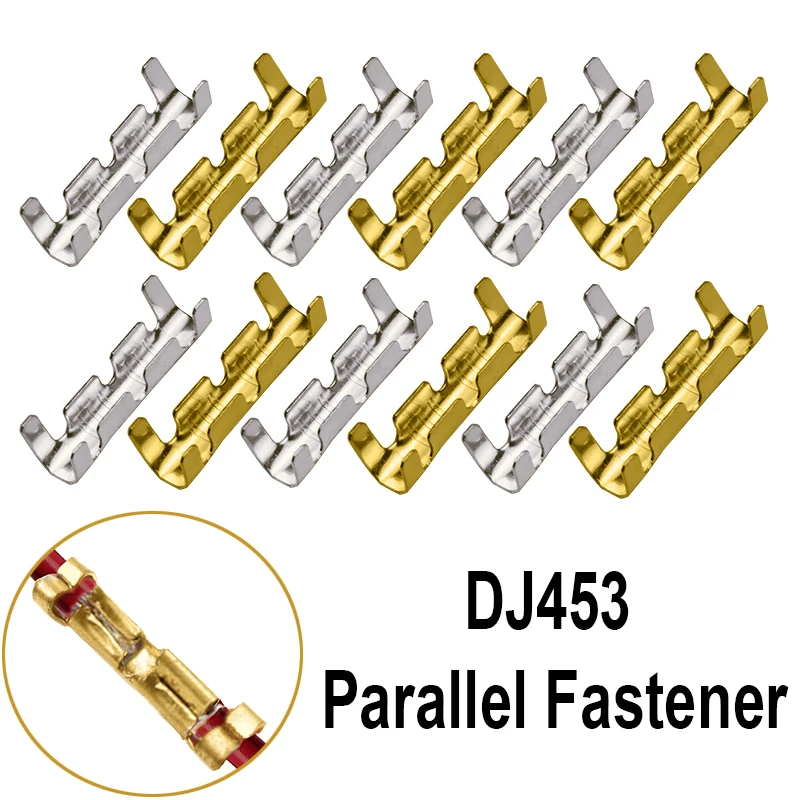 100 sztuk DJ453 podwójne w kształcie litery U równoległe Terminal Tab zimne wkładki złącza zimny Terminal małe zęby Terminal powięzi, 0.5-1.5mm2