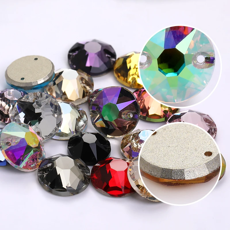 10 Pcs/Bag Round Stones For Jewelry Decoration k9 Flatback Crystal Rhinestones For Clothes Dress Diy & Craft Beads For Sewing