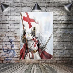 Knight Templar Flag Banner Polyester 90* 150cm Hang On The Wall 4 grommets Custom Flag Indoor Decoration