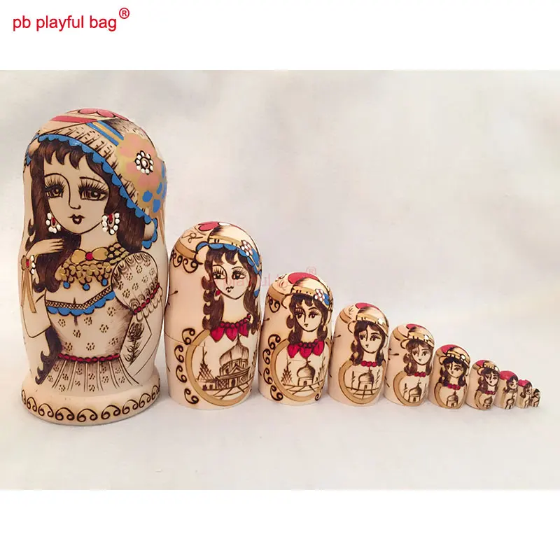 PB borsa giocosa dieci storie bella ragazza bambole russe set di giocattoli in legno regalo di san valentino decorazione della casa HG29