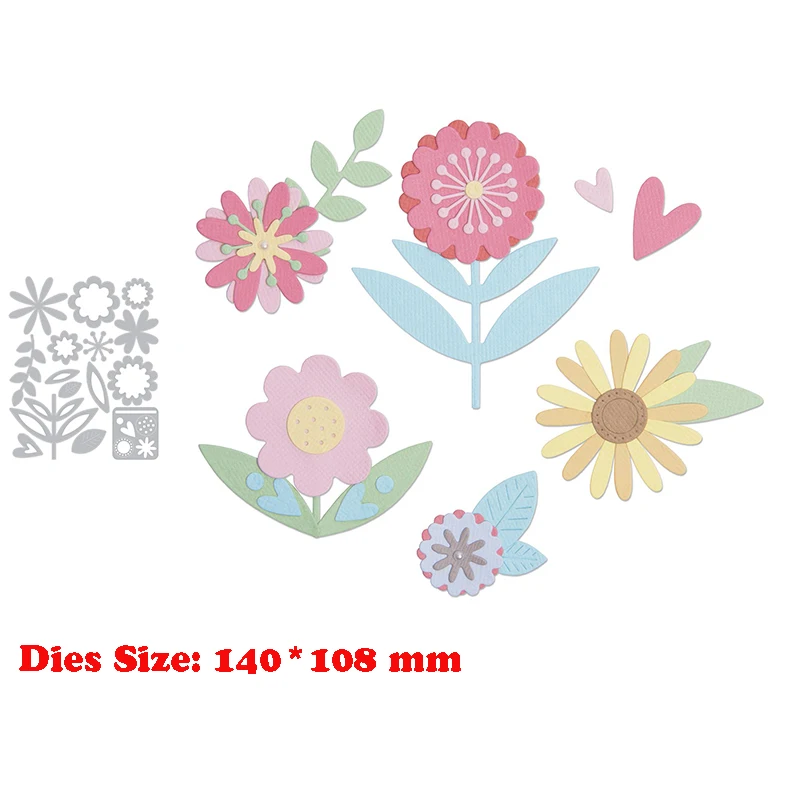 New Arrival Metal Spring Flowers Branch Tree Leaf Stems Plants Cutting Dies For 2021 Scrapbooking Stencils Card Making