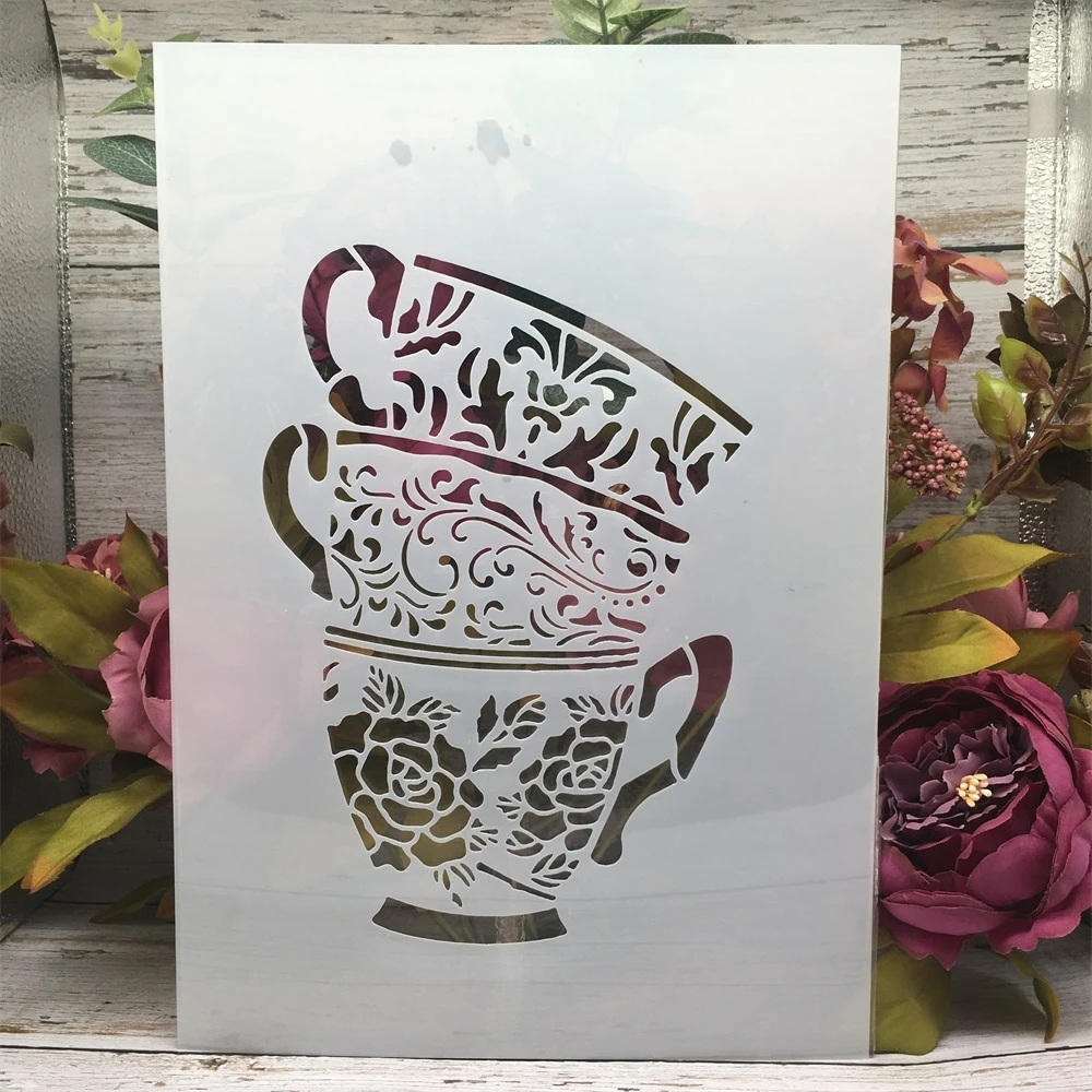 4Pcs A4 DIY Layering Stencils, Wall Painting Templates