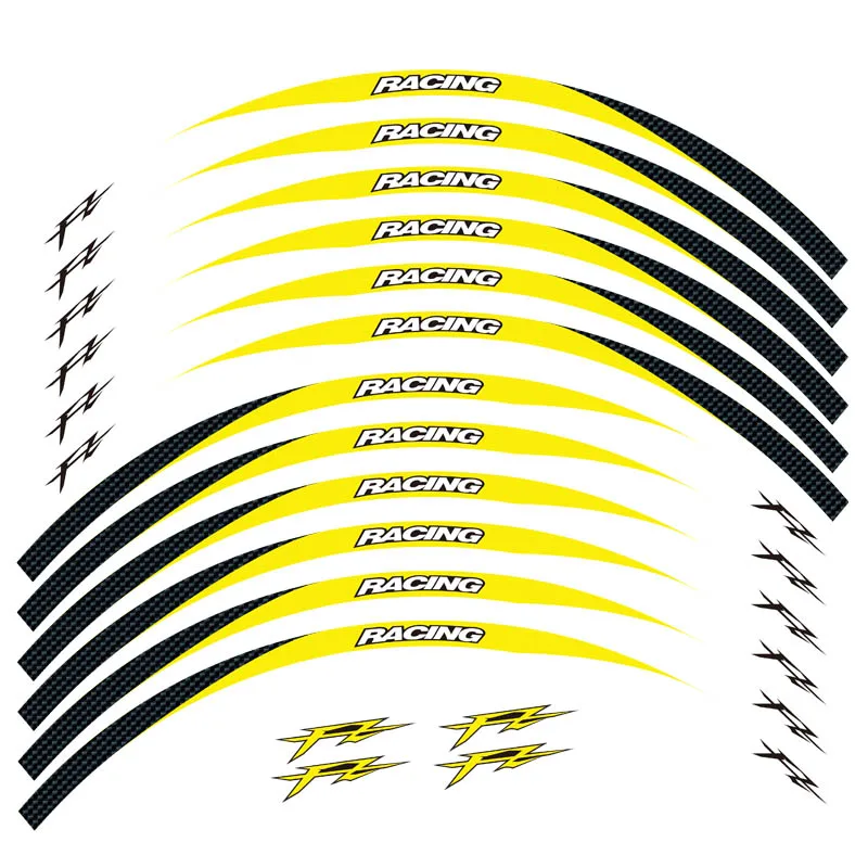 New high quality 12 Pcs Fit Motorcycle Wheel Sticker stripe Reflective  Rim For Yamaha FZ1 FZ6 FZ-07 FZ8 FZ-09 FZ-10 FZS1000