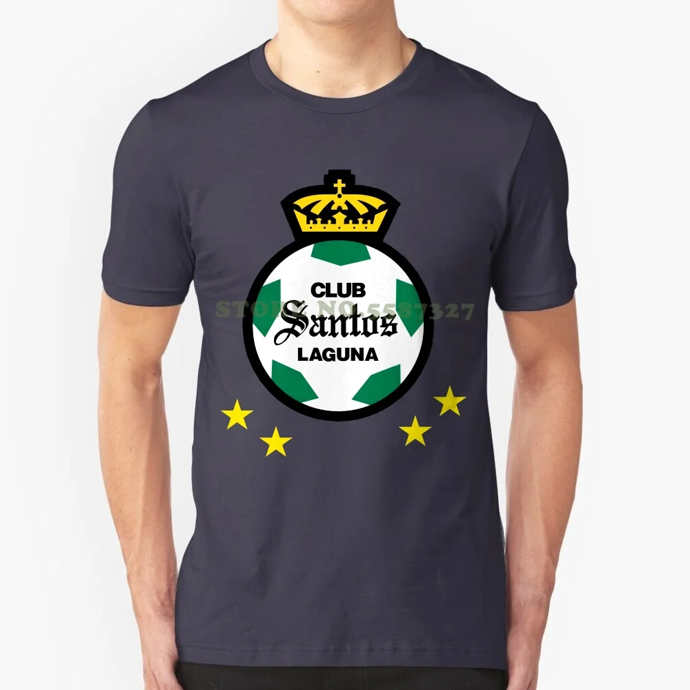 Club Santos Laguna Los Guerreros Liga Mx Mexico Futbol Soccerite Black T Shirt New Short-Sleeved Print Letters