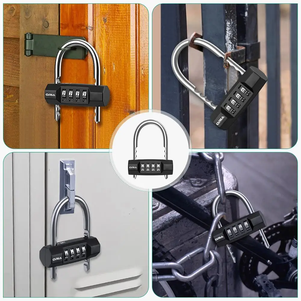 Multifunctional Combination 4 Digit Security Padlock Gym Locker Drawer Luggage Cabinet Toolbox Door Lock Door Padlock