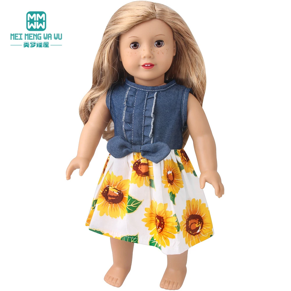 Clothes for doll Bow dress fit 18inch 43-45cm Baby Toy new born doll and American doll accessories