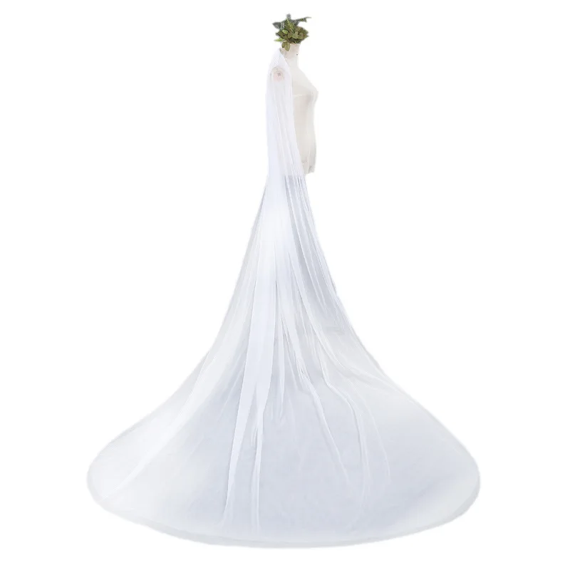 Velo de boda de tul Simple, capa única, 2021 cm, 300cm, largo, para novia, 500