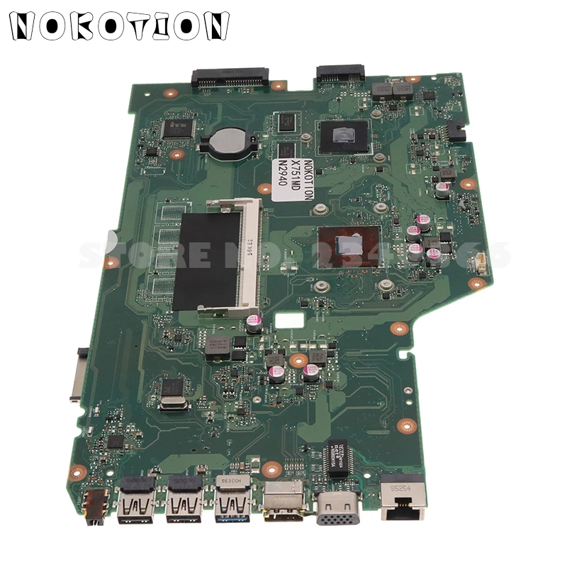 NOKOTION For ASUS X751MD MAIN BOARD REV2.0 X751M K751M R752M X751MJ R752MD Motherboard N2940 CPU 920M Graphics