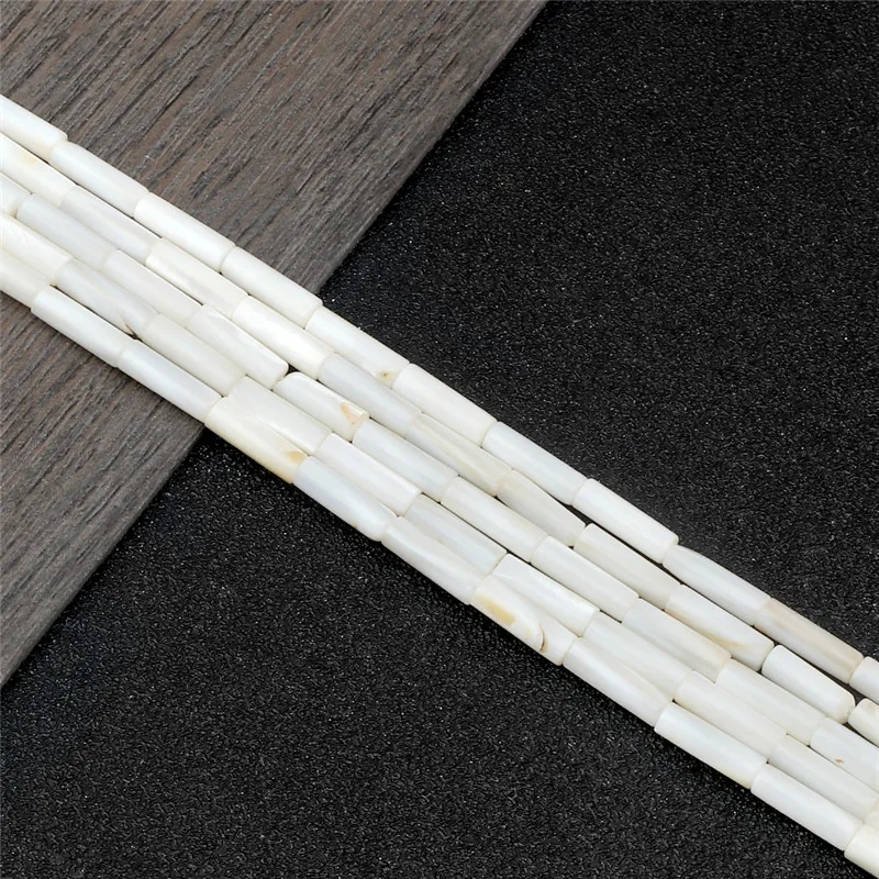 Natural Freshwater Shells White Straight Tube Loose Cylinder Beads For DIY Jewelry Accessories Necklace Bracelets Jewelry Making