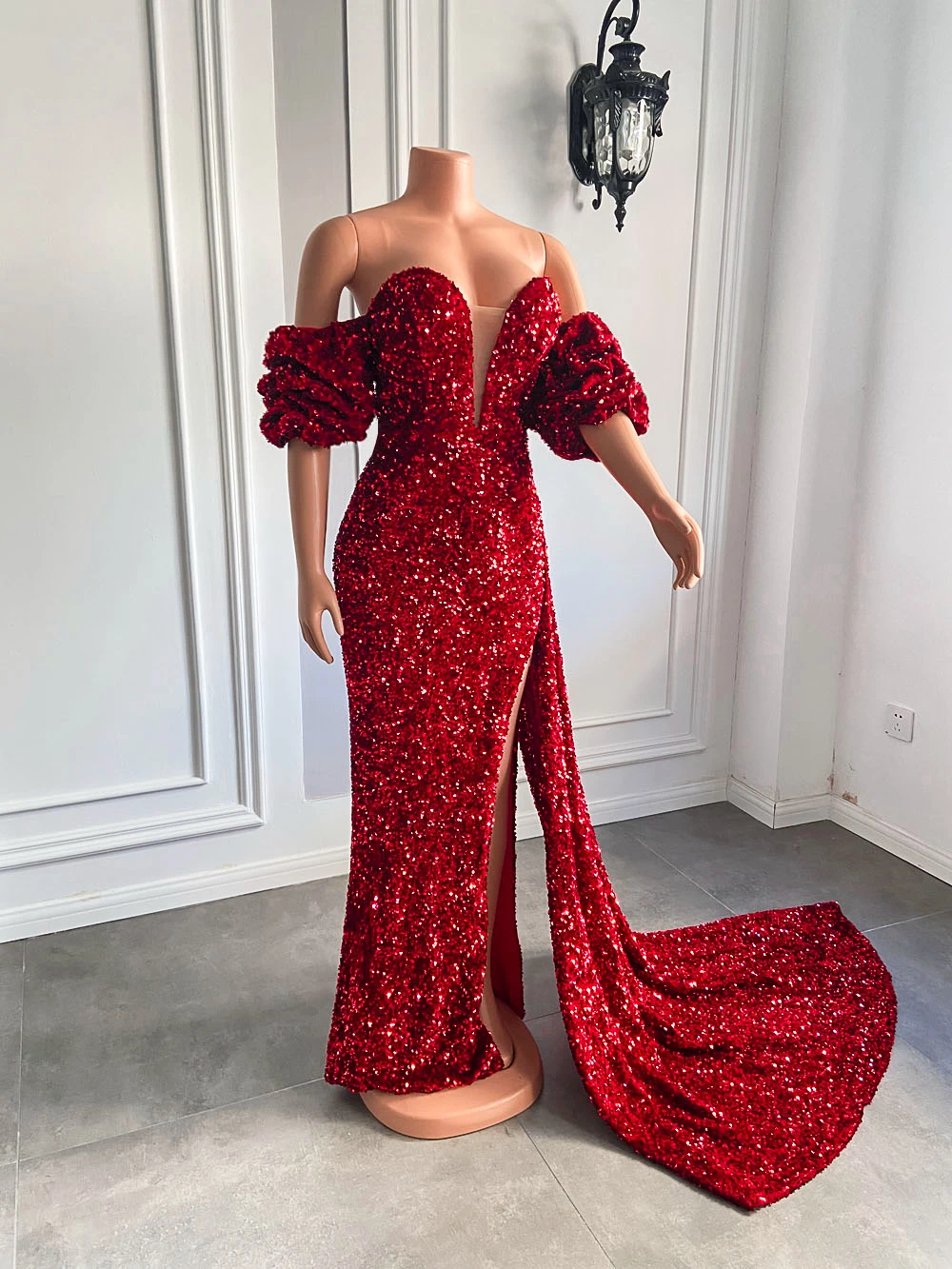 open lace back dress Fitted Long Sequin Print Formal Prom Dress Amarra 88871 – The Dress Outlet main image 1