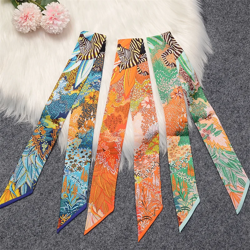 

Natural Silk Scarf For Women 2021, Fashion Hair Band, Women's Bag Accessories, Neck Neckerchief And Shawl