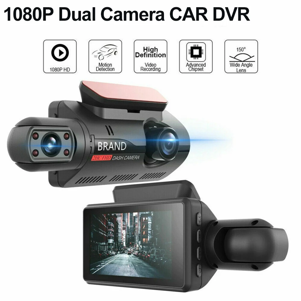 Taida 1080P Full HD 2 Lens Car DVR Video Recorder Dual Cam Night Vision Dash Camera G-Sensor Parking Loop Recording DashCam