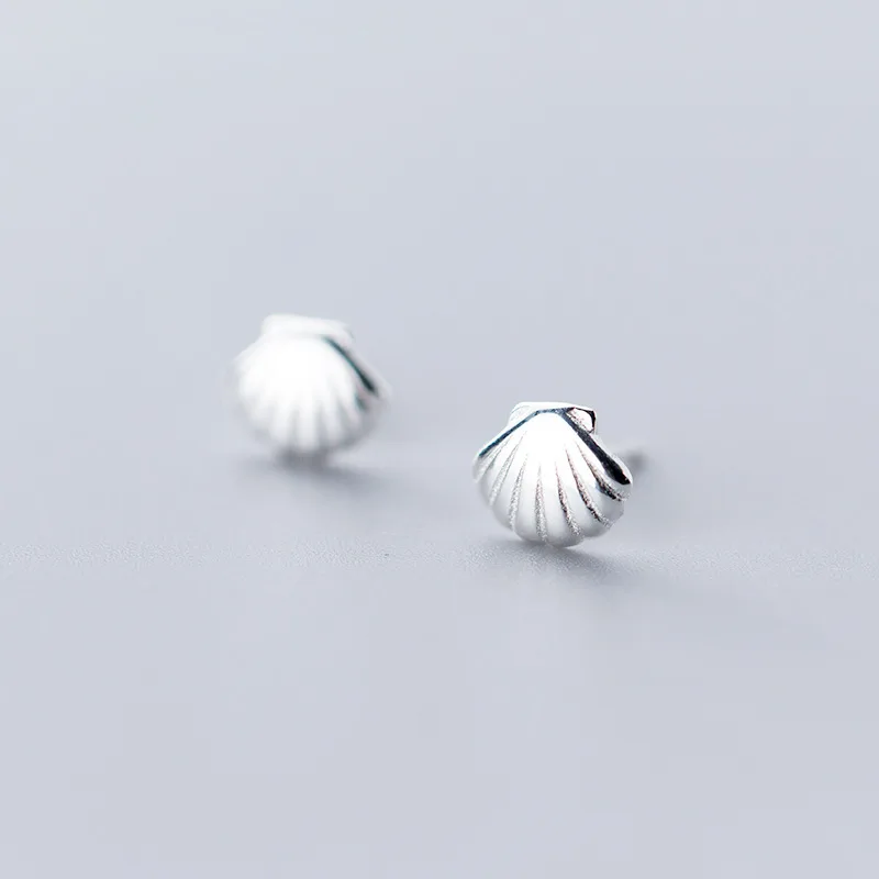 7mm*8mm REAL. Authentic 925 Sterling silver Ear Piercing Conch Stud earrings C-G2919