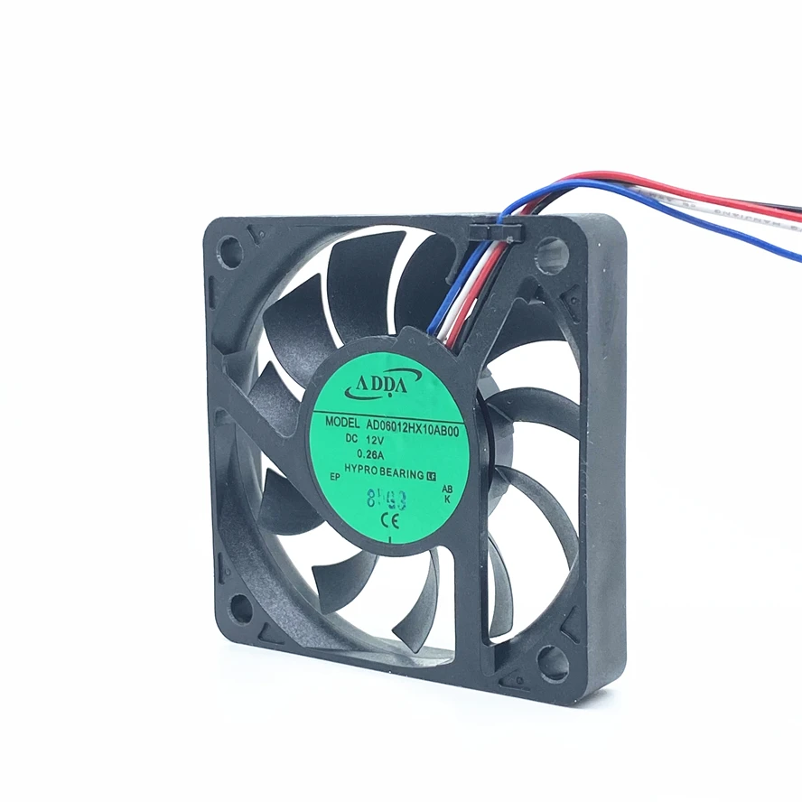 ADDA-Ventilateur de refroidissement ultra-mince, 6010, 60mm, 60x60x10mm, roulement Hypro, silencieux, AD06012HX10AB00, 4 broches PWM