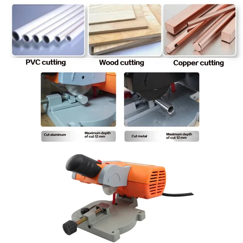 45 Degree Mini Cutting Machine Bench Cut-off Saw Steel Blade DIY Tools for Cutting Metal Wood Plastic Miter Saw Slicing Machine