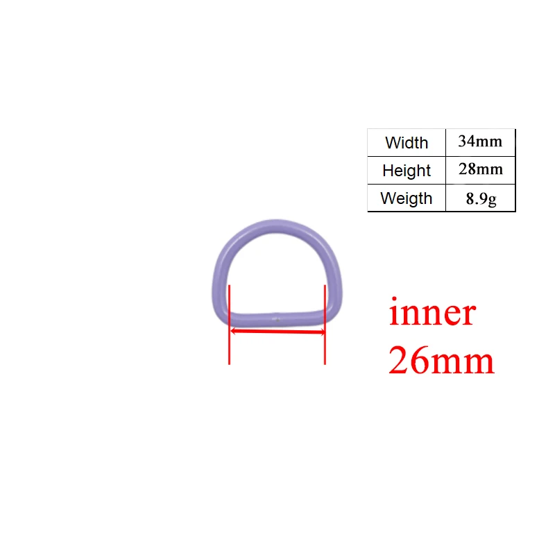 1pc Metal Violet D ring DIY for dog collar 25mm connection metal buckle DIY half ring belt buckle CDK25V