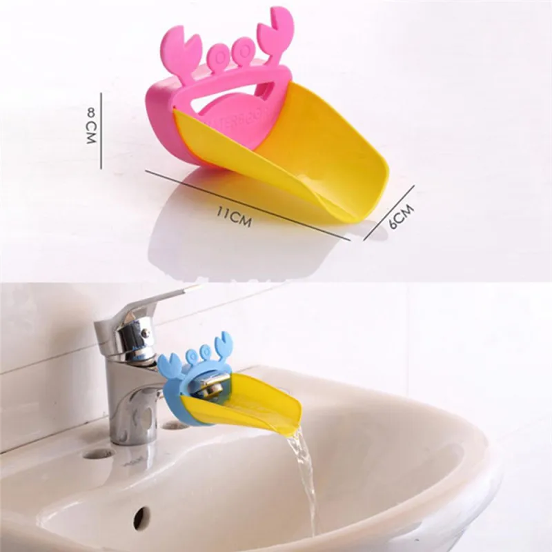 Children Bathroom Frog Crab Shape Faucet Extender Water-saving Cartoon Kids Baby Wash-hand Faucet extension Bathroom Accessories