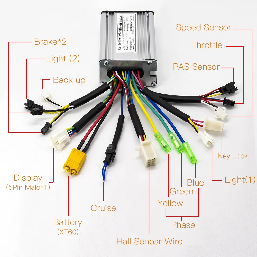 24V Ebike controller 250W Kunteng Controller 36V 350W with KT Electric Bike Display LCD3 LCD4 LCD5