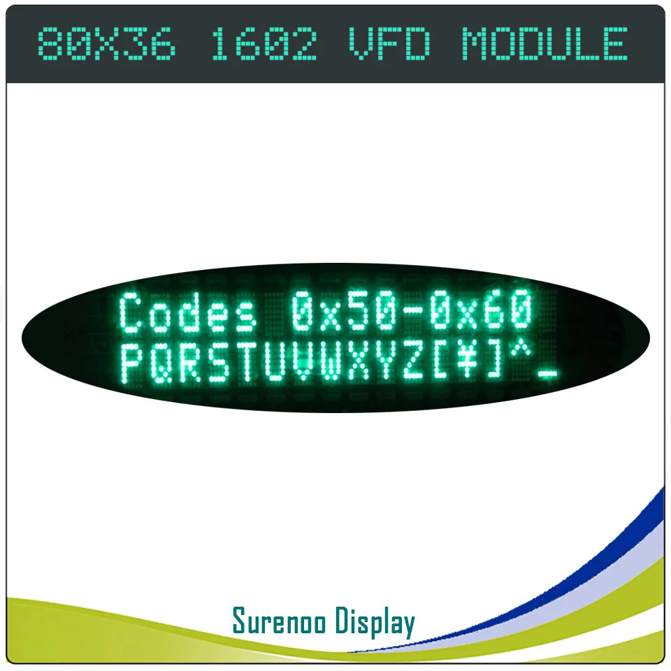 Surenoo 80*36 1602 16X2 Paralelo Serial SPI VFD Tela KH162SD01 Compatível 16T202DA2 M162SD07FA CU16025 162 Módulo LCD