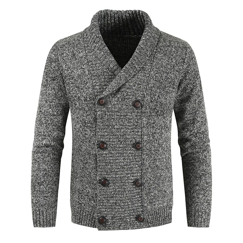 

2021 New Cardigan Sweater Men Double Breasted Sweater Coat High Quality Autumn Korean Style Casual Mens Sweaters