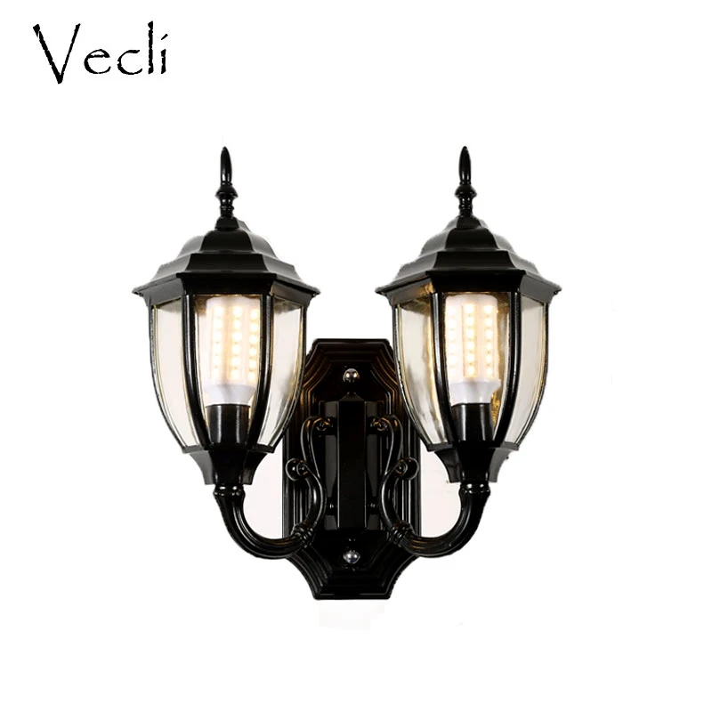 Outdoor Waterproof Garden  Villa Yard Corridor Balcony Wall Pillar Headlight Door Entrance Double Head Wall Lamp