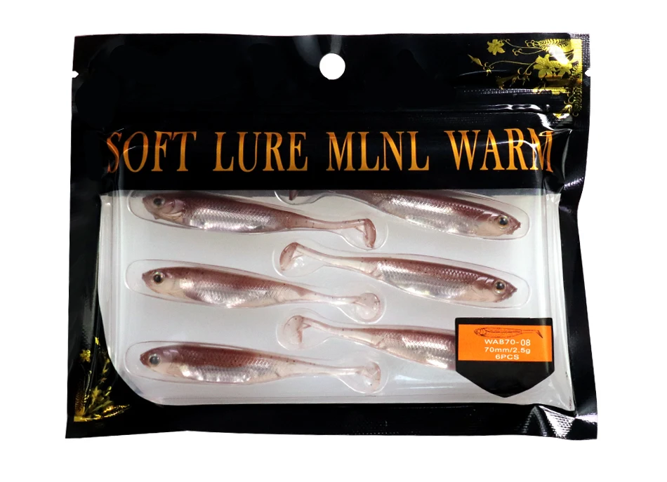 5/6 stücke Angeln Weichen Köder 70mm 80mm 100mm T Shad Angeln Weiche Köder Silikon Swimbaits künstliche Köder Wurm Für Bass Angeln – Detail 4