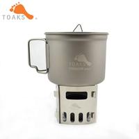 TOAKS Titanium Alcohol Stove Wood Gas Stove Burning Pot Stand  Camping Stove Portable Hiking Backpacking Cookware