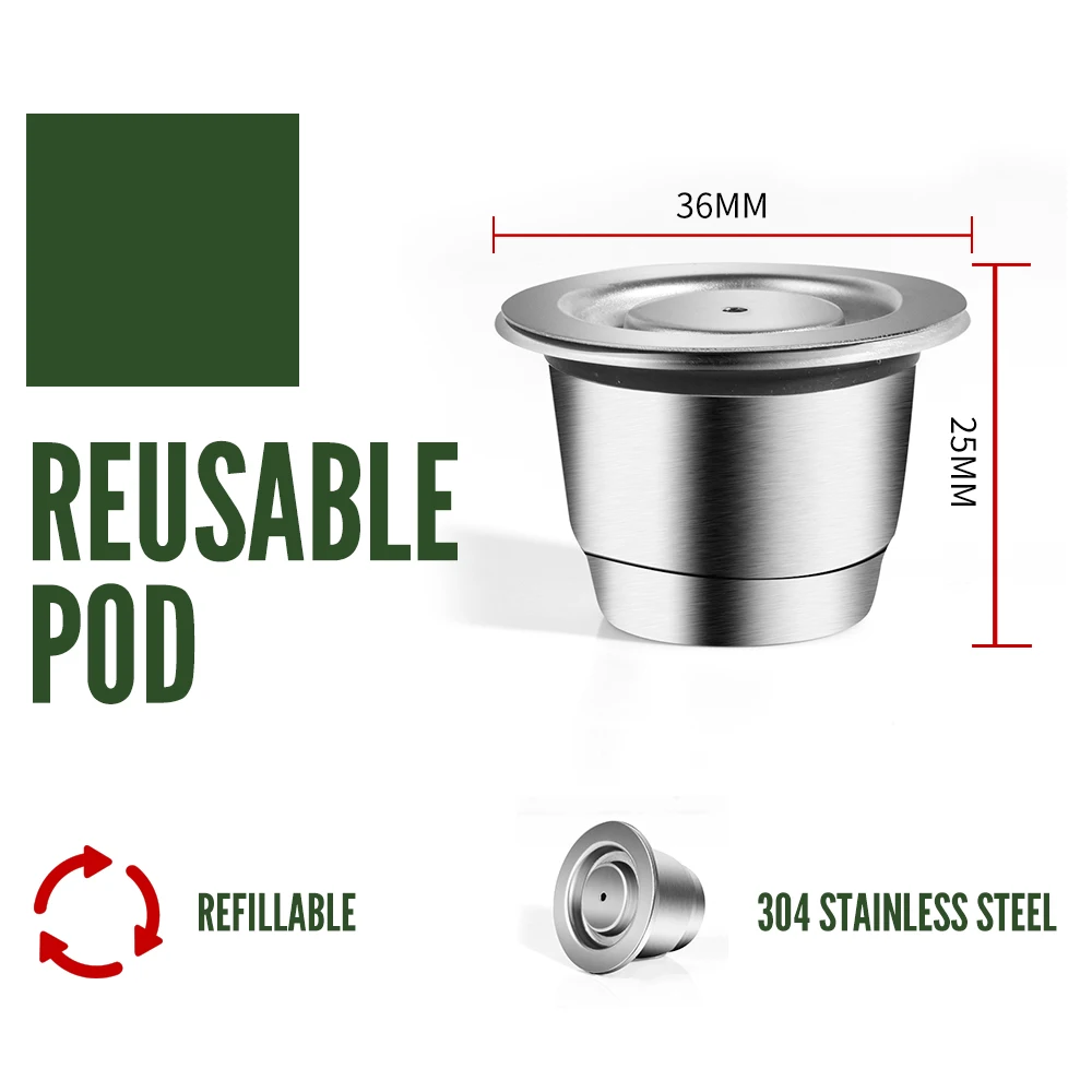 RECAFIMIL Reusable Coffee Capsule for Nespresso Mahicne Crema Filters stainless Steel Coffee Cup for Espress Lattissima Maker