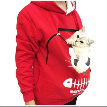 เสื้อกันหนาวคนรักแมว Hoodie Kangaroo สุนัขสัตว์เลี้ยง PAW Dropshipping Pullovers Cuddle POUCH เสื้อกันหนาวกระเป๋าสัตว์หู Hooded PLUS