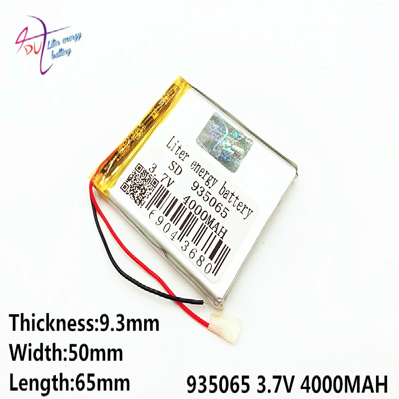 3.7 V, 4000mAH 935065 (polymeer lithium ion/Li-Ion batterij) Liter energie voor Slimme horloge, GPS, mp3, mp4, mobiele telefoon, luidspreker