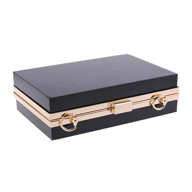 63HC Rectangle Metal Frame Box Purses Handles for DIY Handbags Evening Bag Clutch Accessories