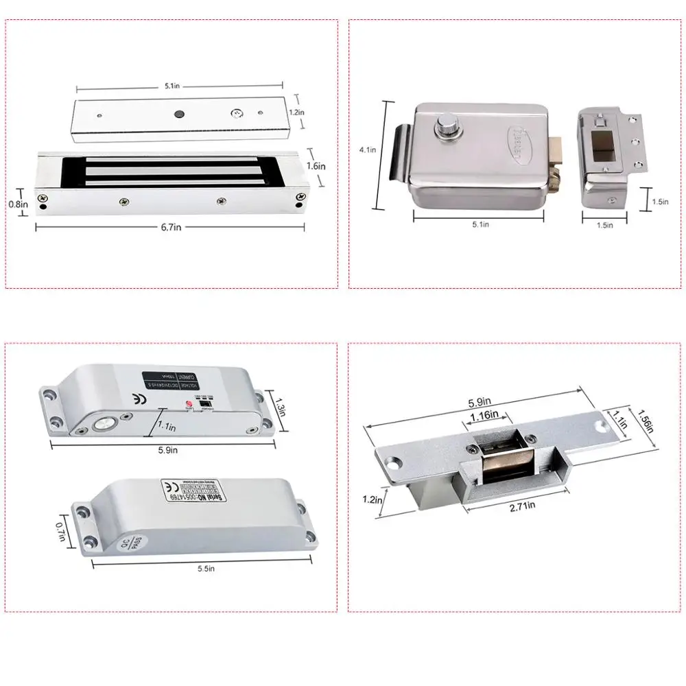 Imagem -06 - Sistema de Controle de Acesso para Porta Rfid Kits de Controle com Teclado Mais Fonte de Alimentação Mais Fechadura Magnética para Casa