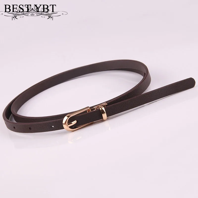 Best YBT Women Faux Leather Belt Candy Color Thin Skinny Waistband Adjustable Belt Women Dress Strap Women New Arrival Belt