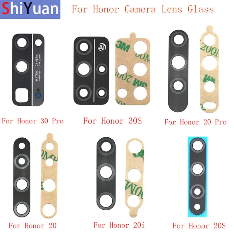 

Стекло для объектива задней камеры Honor 30 Pro 30S 20 Pro 20i 20S V20, стекло для камеры, запасные части для ремонта, 2 шт.