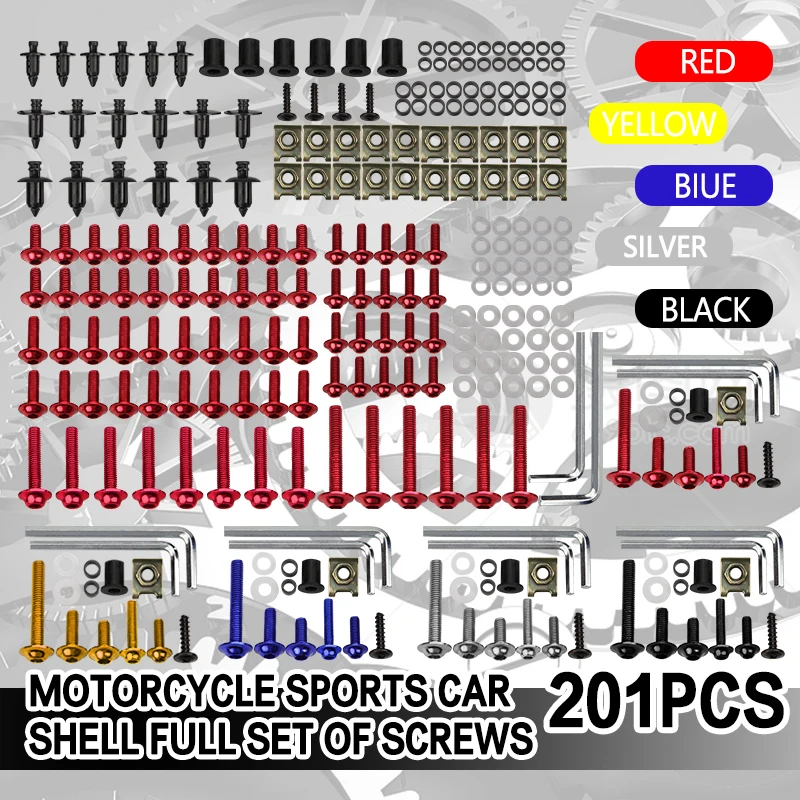 201 PCS Motorcycle CNC Fairing Bolts Kit Screws For VFR400/800/1200 CBR250R/300R/500R CBR929/954