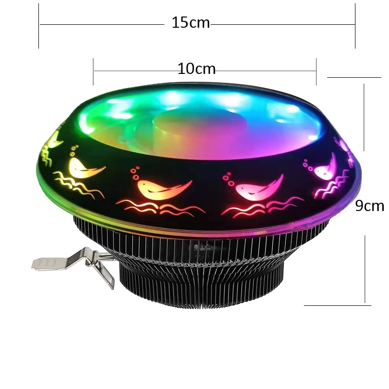 cpu air cooler universal 10cm big fan 4pin PWM RGB LED lga1700 support aluminum Heatsink cpu fan for LGA 775 1150 1155 1156 1366