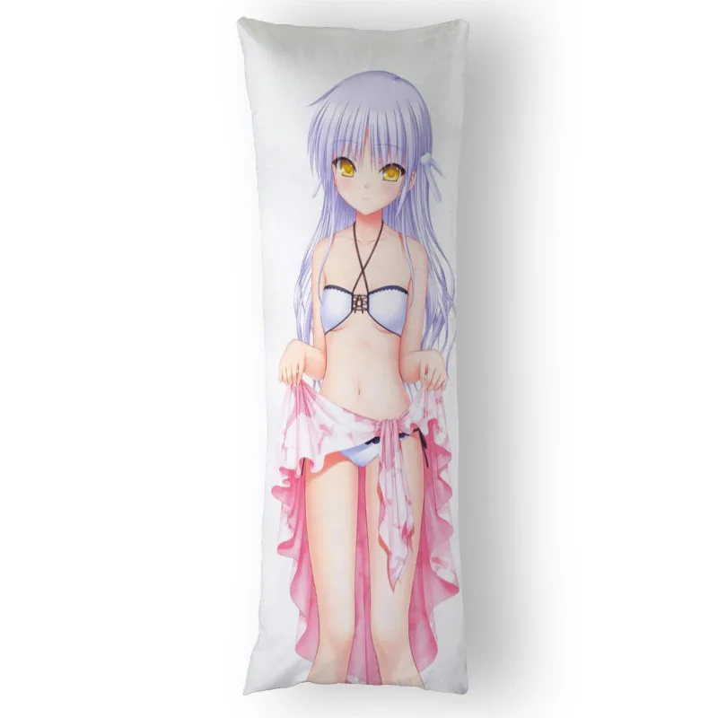 ¡Anime Angel Beats! Dakimakura-funda de almohada de cuerpo abrazable, personalizada, DIY, cojín, Otaku, disfraz de Cosplay Masculino