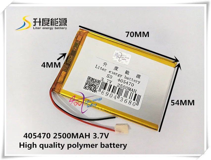 3,7 В 2500 мАч 405470 полимерный литий-ионный/литий-ионный аккумулятор для внешнего аккумулятора, MP4, планшета, ПК, динамика сотового телефона