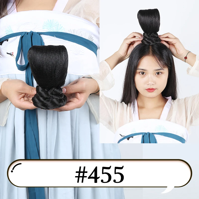 Vintage Wig Women Ancient Wig Antique Modelling Cos Pad And Flower Wig Package Long Braids Straight Hair Piece Send out Bun