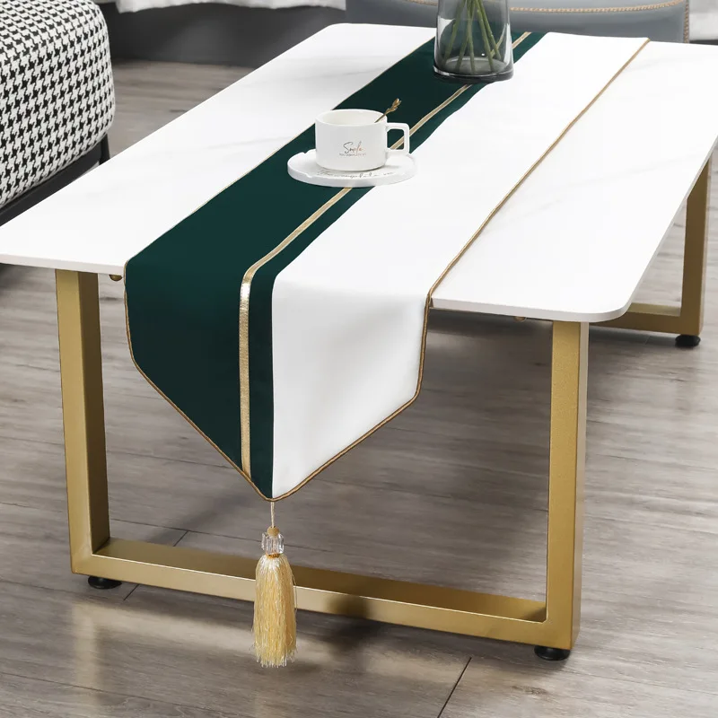 

Simple modern light luxury fabric table runner tea flag table mat new Chinese model room coffee table tea table TV cabinet cloth