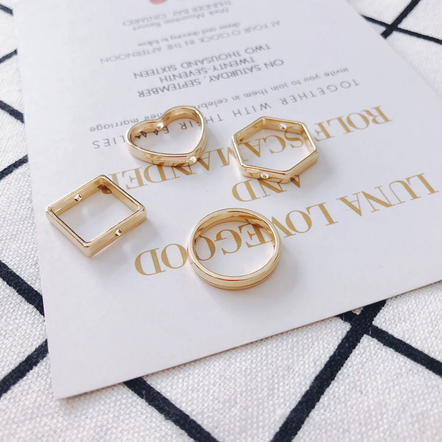 

10 pieces / lotAlloyRoundLoveSquarek gold bead caps earings fashion jewelry connectors for jewelry makingOther