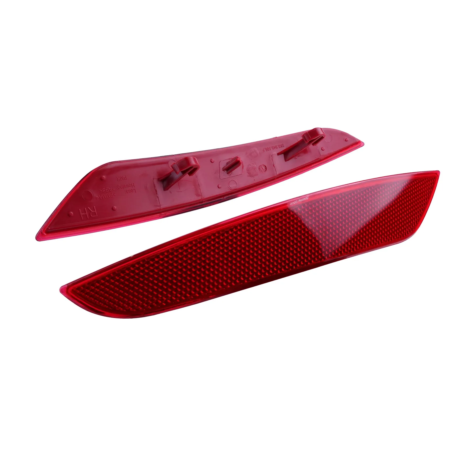 ANGRONG 2x For 2009-2013 VW Golf 6 MK VI Red Lens Rear Bumper Reflector Assembly Right + Left