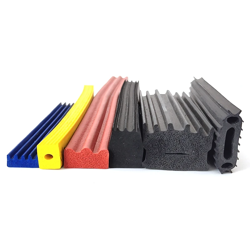 EPDM Rubber Foam Sponge Seal Strip Insulation Bar Wave Black Yellow Blue