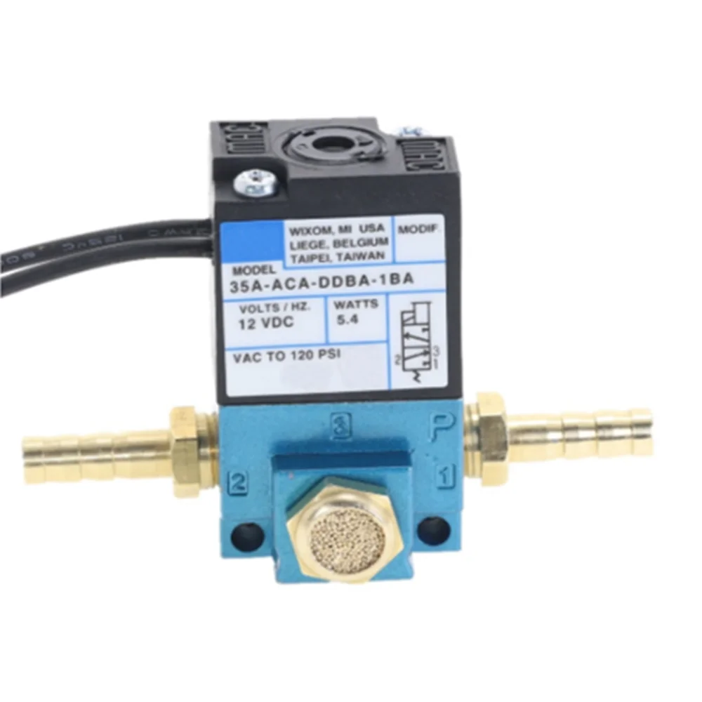 

Solenoid valve 35A-ACA-DDBA-1BA with brass silencer for MAC 3 ports