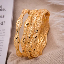 4Pcs/lot Women Bangle Vintage Style Africa Bangles for Women Gold Color Bracelet Girl,Ethiopian Jewelry Arab Middle East Gift